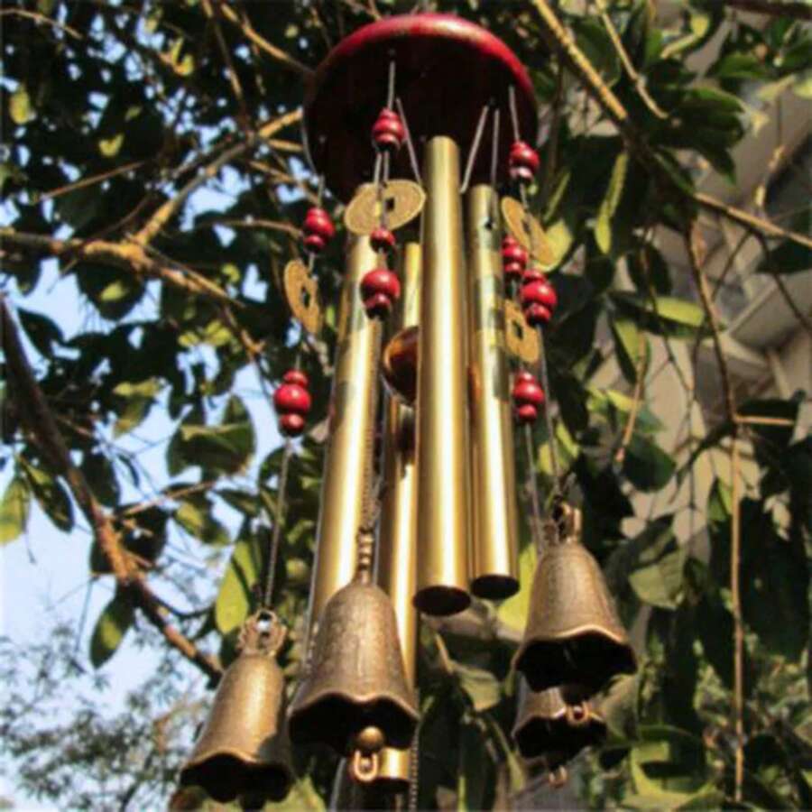 Wind Chimes Guardian Metal Aluminum Tubes Bell Wind Chime Creative Hollow Home Garden Wall Hanging Decoration Handmade Gift