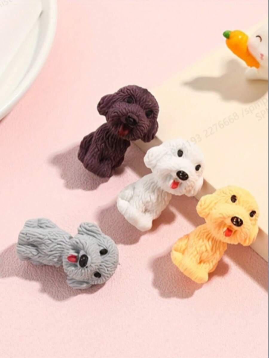 Inko 8 piezas de gomas de borrar 3D lindas de perro, gomas de borrar de caucho sintético para la punta del lápiz, pequeñas y divertidas, desmontables, adecuadas para escritorio de estudiante, gomas de borrar de mascotas, regalo para la clase para niños, regalos de fiesta
