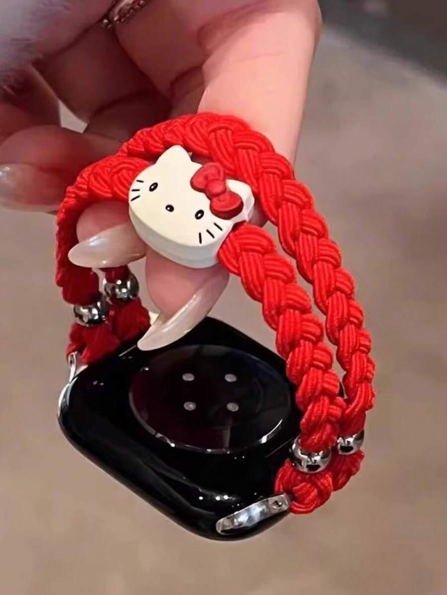 Sanrio 1 pieza de Correa elástica tejida linda de Hello Kitty para mujer compatible con de 38/40/41/42/44/45/46/49mm, compatible con Ultra/Se10/9/8/7/6/5/4/3/2/1