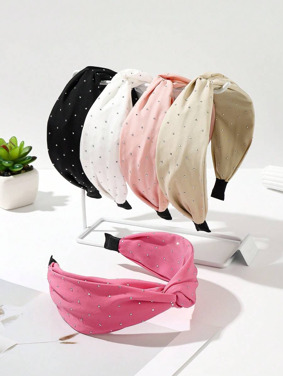 Material textil casual din poliester (poliester), culoare solidă, bandă de păr, diademă, cerc de păr