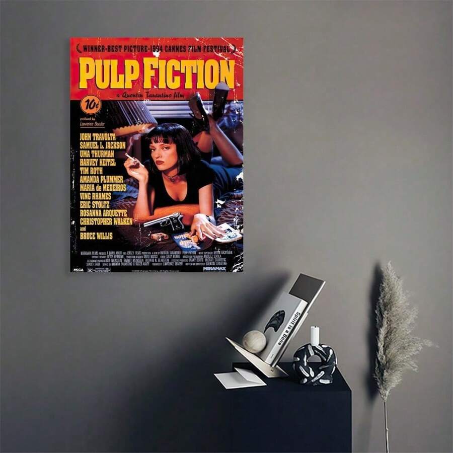 cartellone del film Pulp Fiction - Decorazione per soggiorno e camera da letto, cartellone estetico su tela, stampe e quadri murali per camera da letto e decorazione per la casa
