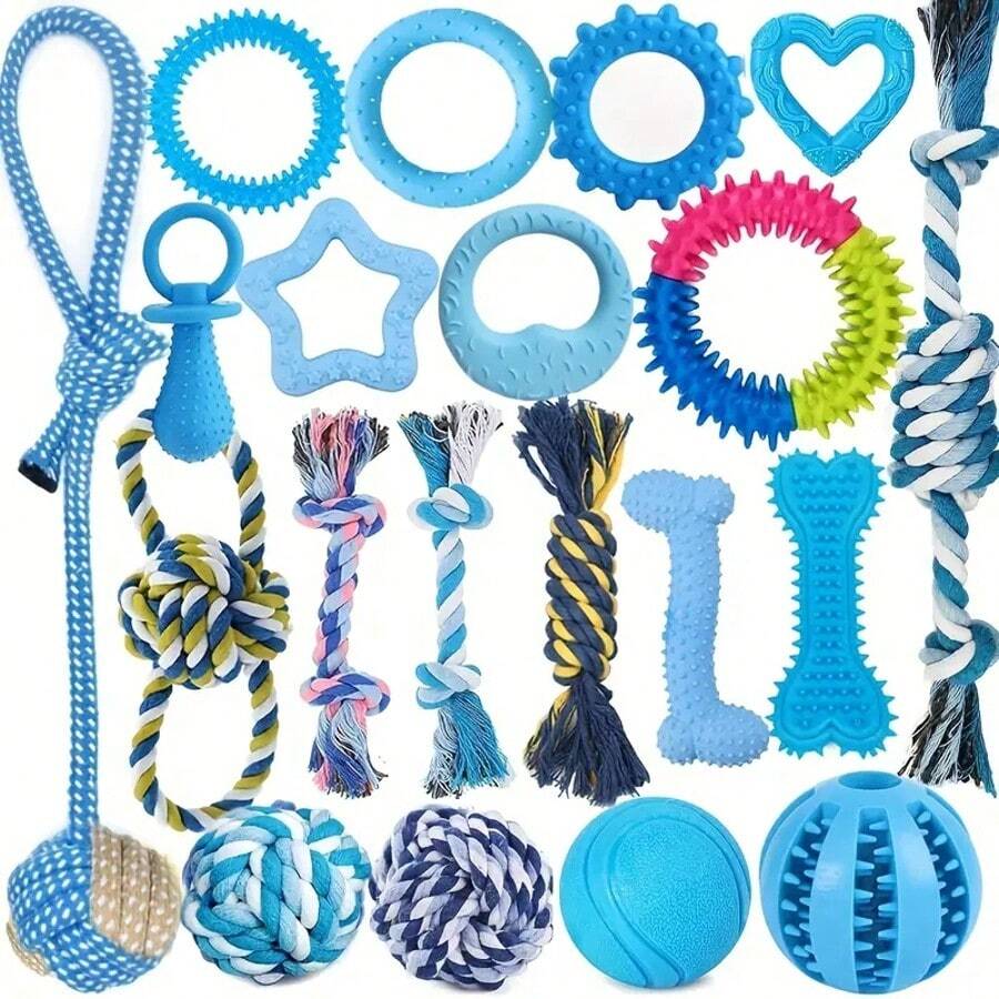 3/6pcs Small Dogs Chew Toys Set Interactive Teeth Cleaning Rope Knots For Puppy