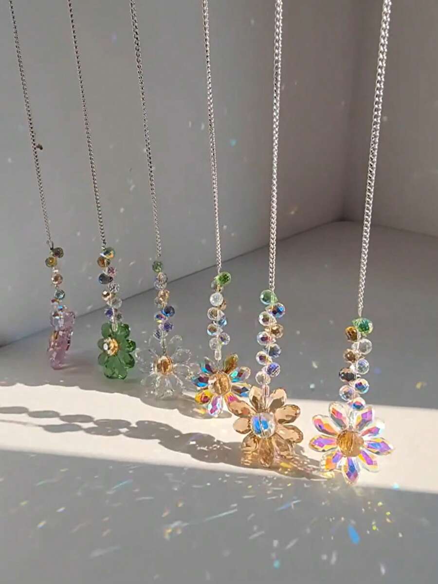 Kristall Sonnenblumen Fensterbild, Regenbogenmacher, Lichtfänger Deko für Innenraum, Schlafzimmer, Außenbereich, Hängedekoration