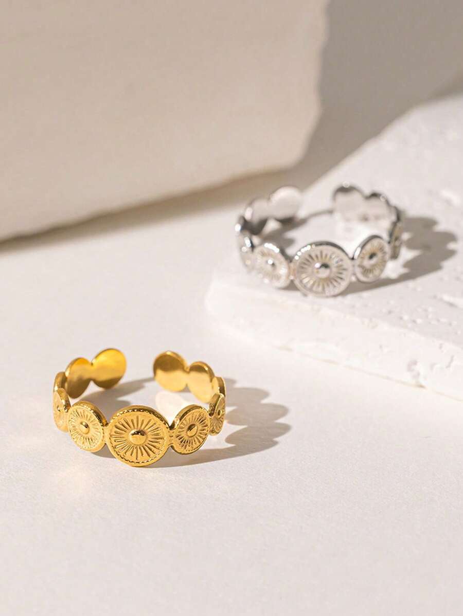 1 anello in acciaio inossidabile regolabile alla moda di stile hip-hop