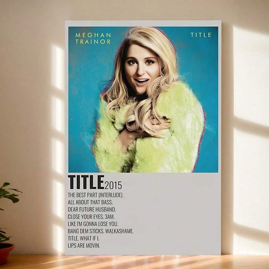 1pc Meghan Trainor Album Canvas Wall Art, Music Poster For Bedroom, Office, And Home Decor,Aesthetic Canvas Painting And Prints Wall Art Picture For Bedroom Home Decor