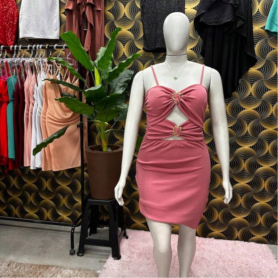 Vestido Plus Size, Tecido Anarruga.