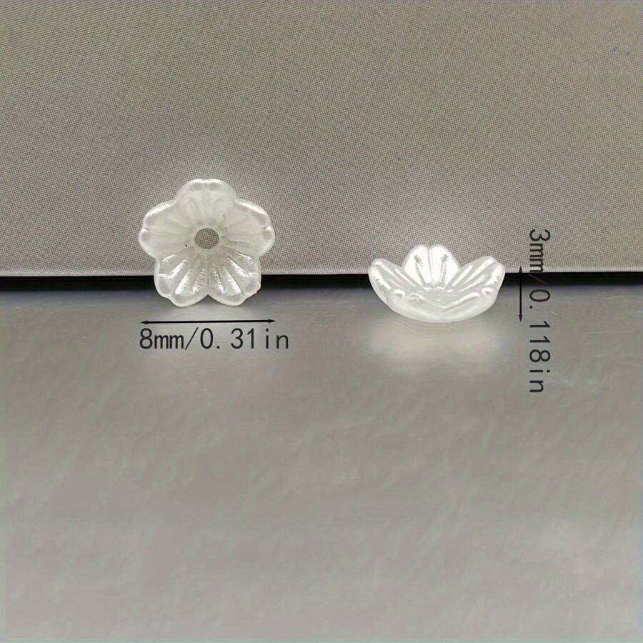 200 piezas de cuentas de flor de acrílico para hacer joyería DIY - Cuentas de pétalos florales transparentes para pulseras, collares y manualidades