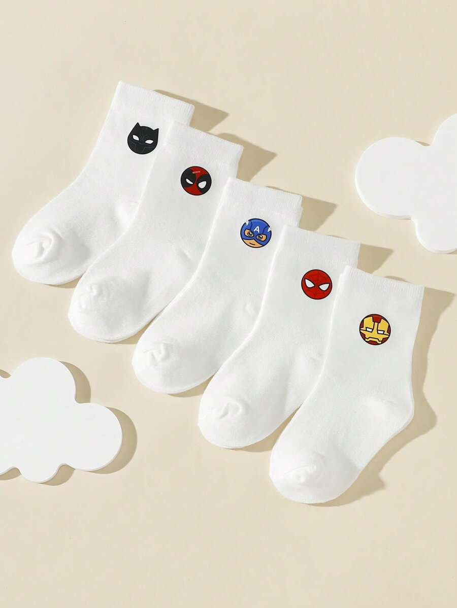 5 Paar Kinder Logo Design atmungsaktive Halbe Socken für Sportarten, Ganzjährig
