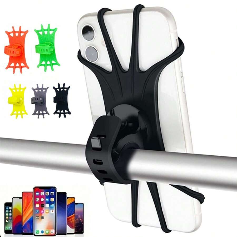 1 pièce Support de smartphone en silicone pour vélo à installation rapide à 1%, type rotatif à 360°, support anti-chute, accessoire multifonctionnel de navigation extérieure pour vélo, VTT, chariot de courses, véhicule électrique, moto, etc.