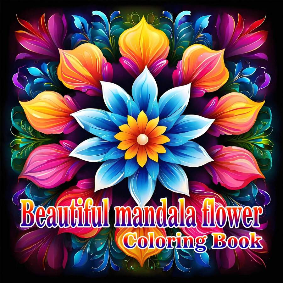 Immerse Yourself In The Vibrant Creative World Created By This Exquisite Mandala Flower Coloring Book, Designed For Adults And Teenagers. Explore Intricate And Colorful Patterns That Can Provide Soothing And Delightful Relaxation From Everyday Stress. It Is An Ideal Gift For Any Holiday Occasion.,Back To School,School Supplies