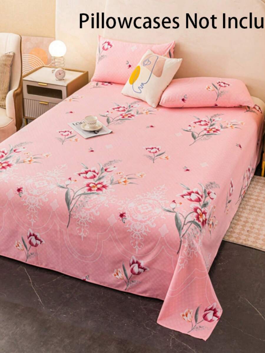 1pc Bedsheet, Bedding Set, Soft & Comfortable Mattress Protector, Valentine's Day Gift, Children Cartoon Love Geometric Bedsheet, Heart Pattern Bedding Set, Home Decor, Suitable For Double Bed, King Size Bed, Queen Size Bed, Mother's Day Gift, Machine Washable