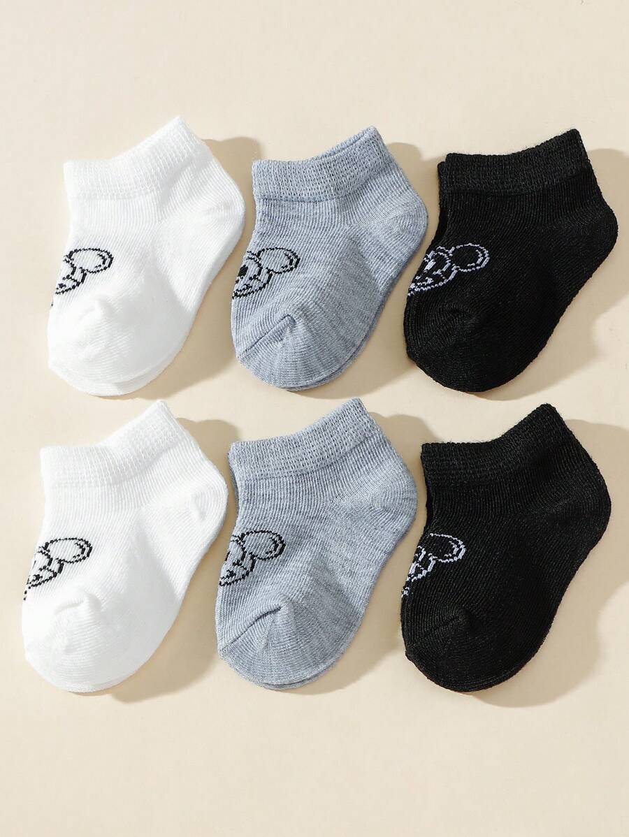 6 pares de calcetines cortos para el tobillo con estampado de Mickey Mouse para niños