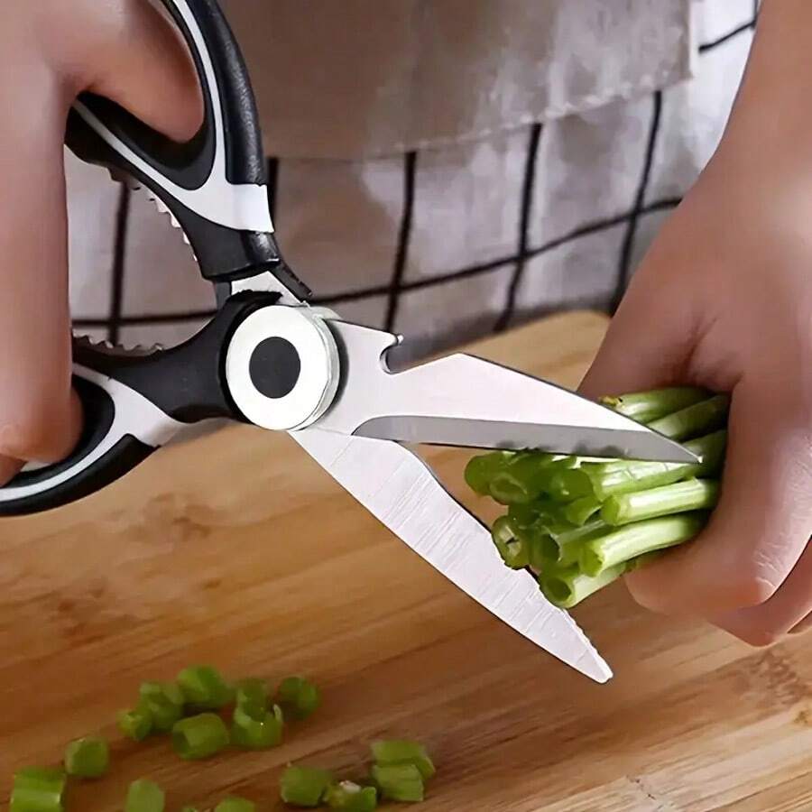 1pc Multifunctional Stainless Steel Kitchen Scissors With Bone Cutter, Suitable For Cutting Chicken, Meat And Fish, Food Cutting Tool For Home And Baby Food