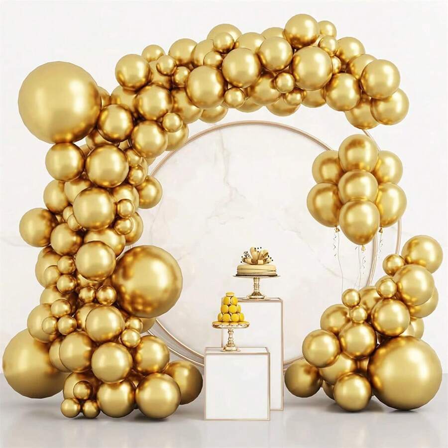 100pcs Plain Solid Color Balloon Set, Balloon Chain, Birthday Party, Wedding, Anniversary, Bachelor Party, Bachelorette Party, Graduation, Back To School, Housewarming, Retirement Party, Halloween, Christmas, New Year, Wedding Decoration Balloon Set