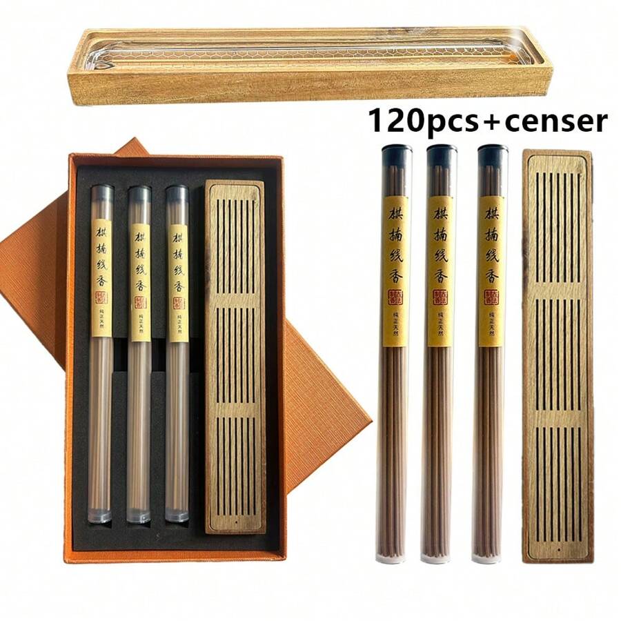 120/80pcs Aromatherapy Incense Sticks With Incense Holder Gift Box, Convenient Indoor Fragrance, Holiday Indoor Decor, Yoga & Meditation, Air Purifier, Suitable For Holidays, Birthday Parties, Christmas Decoration