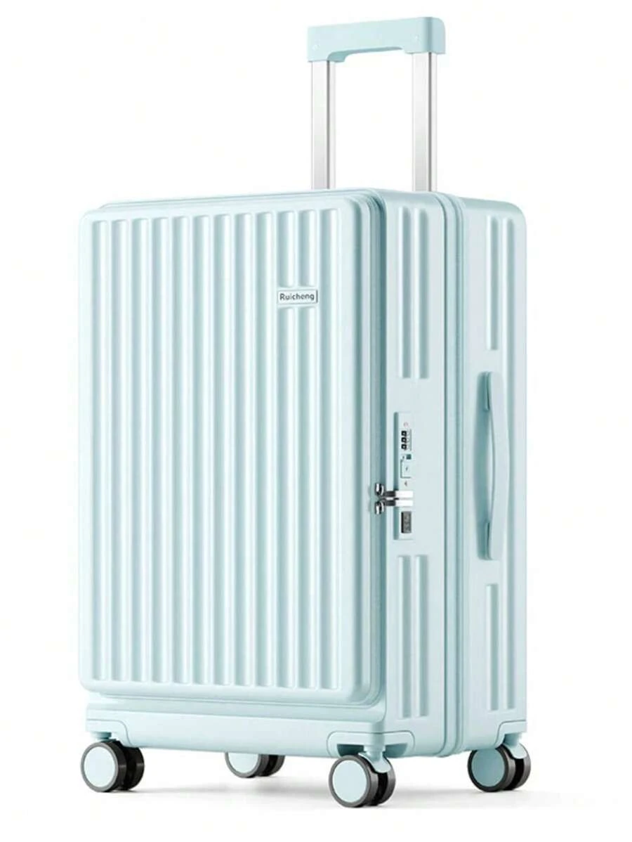 1 pieza Maleta con ruedas de apertura frontal de 20 pulgadas, equipaje de gran capacidad con bolsillo para laptop, ruedas giratorias de 360° y candado TSA, adecuado para viajes de negocios, hombres y mujeres, bolsa de regalo de viaje para accesorios y útiles escolares