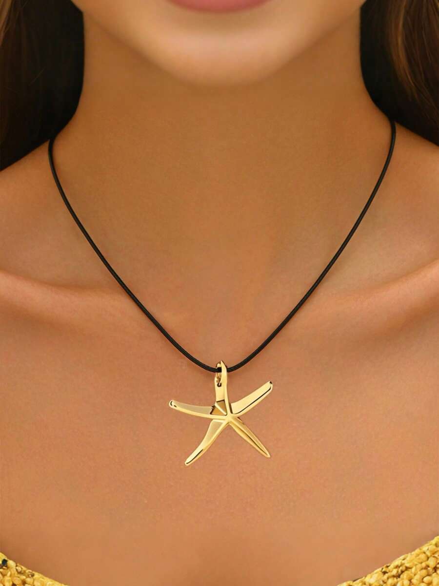 1 pezzo Elegante e delicato gioiello collana a forma di stella marina alla moda per donne