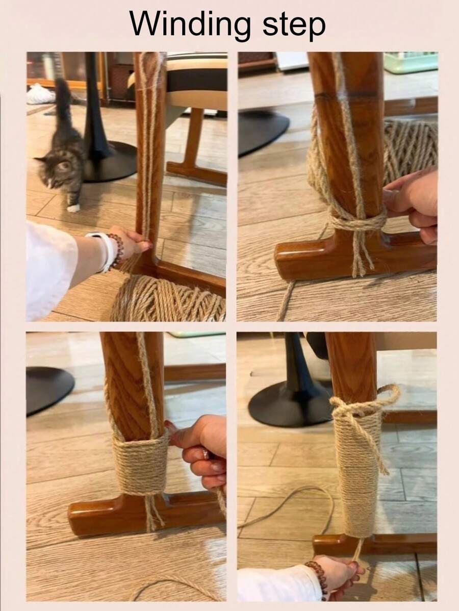20 metri * 6mm Corda di canapa per graffio di gatto, materiale durevole in sisal, ideale come parti di ricambio per artigianato fai-da-te e giocattoli per animali domestici, adatto per giardinaggio, legatura, decorazione domestica, escursioni all'aperto, allestimento di eventi, supporto per graffiare i gatti.