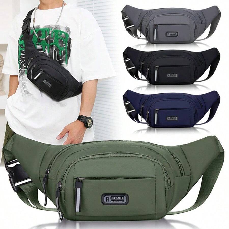New Pure Canvas Fit Waistpack Mobile Waistpack Men's Sports Outdoor Leisure Running Anti Theft Ultra Thin Invisible.-Zmt