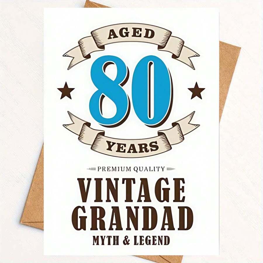 80th Birthday Card, Dedicated To 80 Year Old Grandpa, Fun Birthday Card, Thanksgiving, Halloween Card