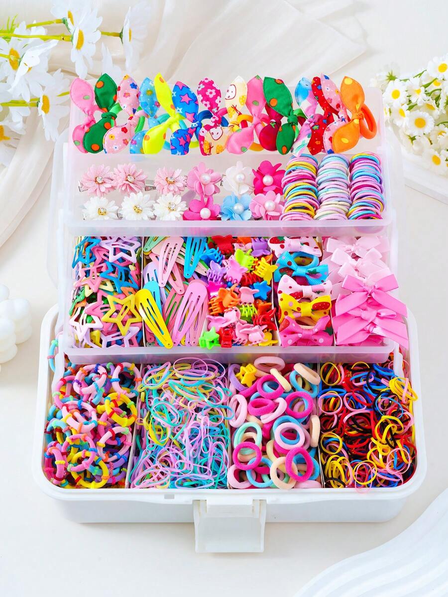 Set di 791 pezzi/20 pezzi/10 pezzi di accessori per capelli alla moda e semplici per ragazze, fermagli per capelli eleganti con fiori di perle, elastici per capelli durevoli, adatti come regalo e per uso quotidiano