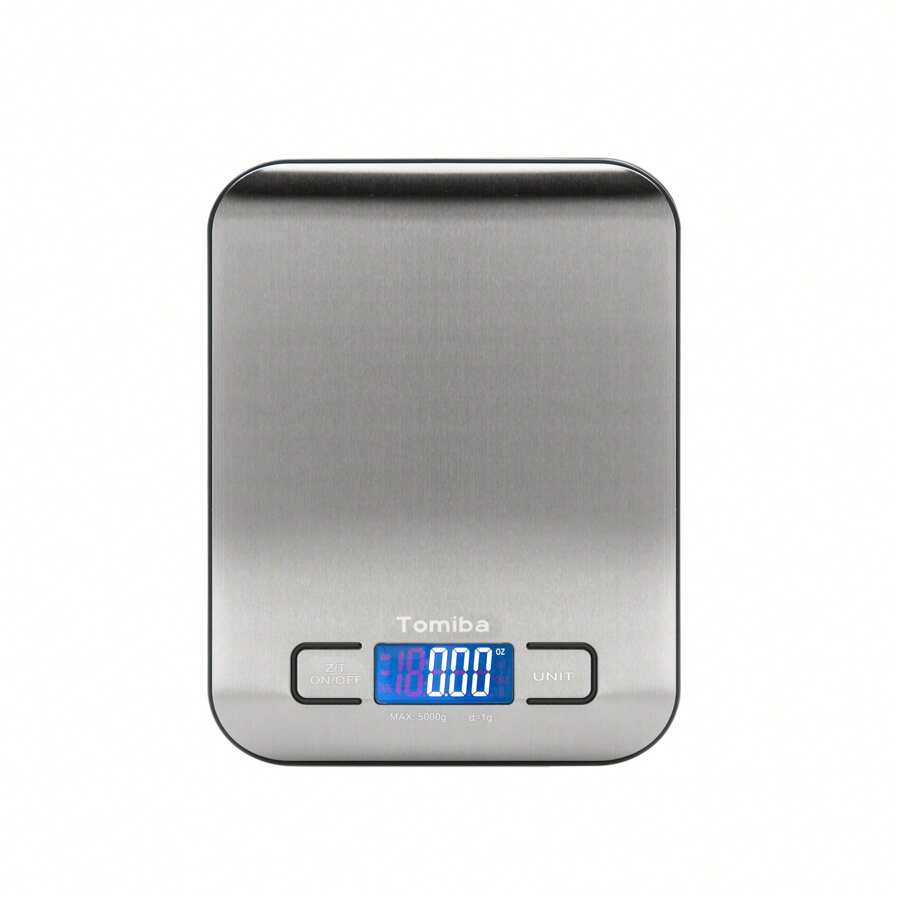 Stainless Steel Digital Food Scale, Kitchen Scale Weight (G & Oz), For Baking, Cooking And Meal Prep, 6 Units, Tare Function, 11 LB (Incl. Battery)