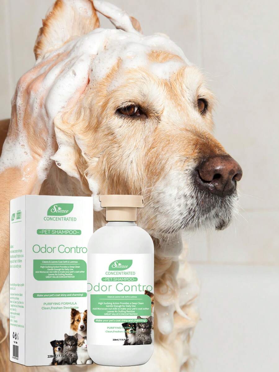 7,71 fl.oz (228 ml) Gel douche naturel et doux pour animaux de compagnie Shampooing universel pour chats et chiens - Sans larmes pH acide faible + extraits végétaux pour un nettoyage en profondeur, une fragrance longue durée, convient aux peaux sensibles, aux poils doux et anti-dessèchement, convient pour le nettoyage quotidien, les soins des poils longs et courts, la prévention des maladies de peau, les soins multiples pour animaux de compagnie et le SPA