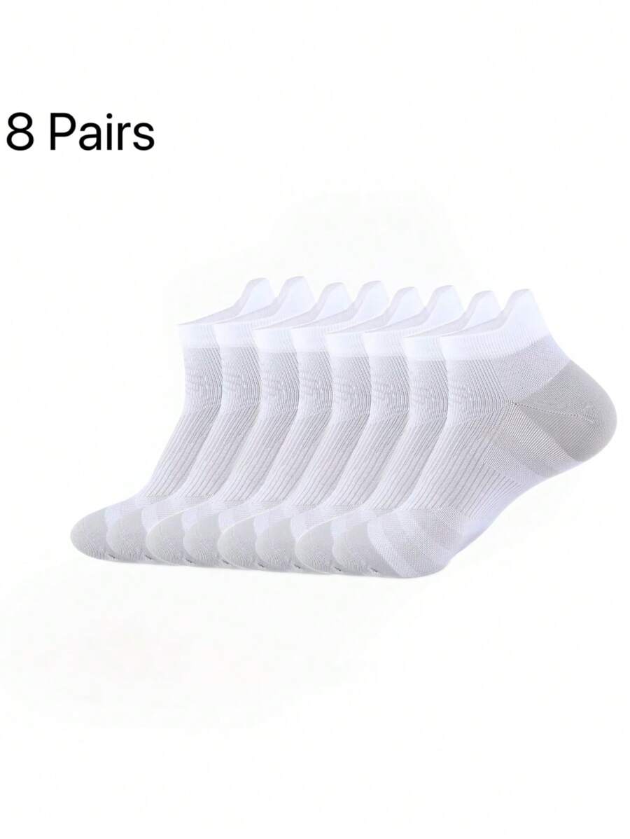 8 pares de calcetines de tobillo deportivos informales unisex, de tela de punto suave, para primavera y verano