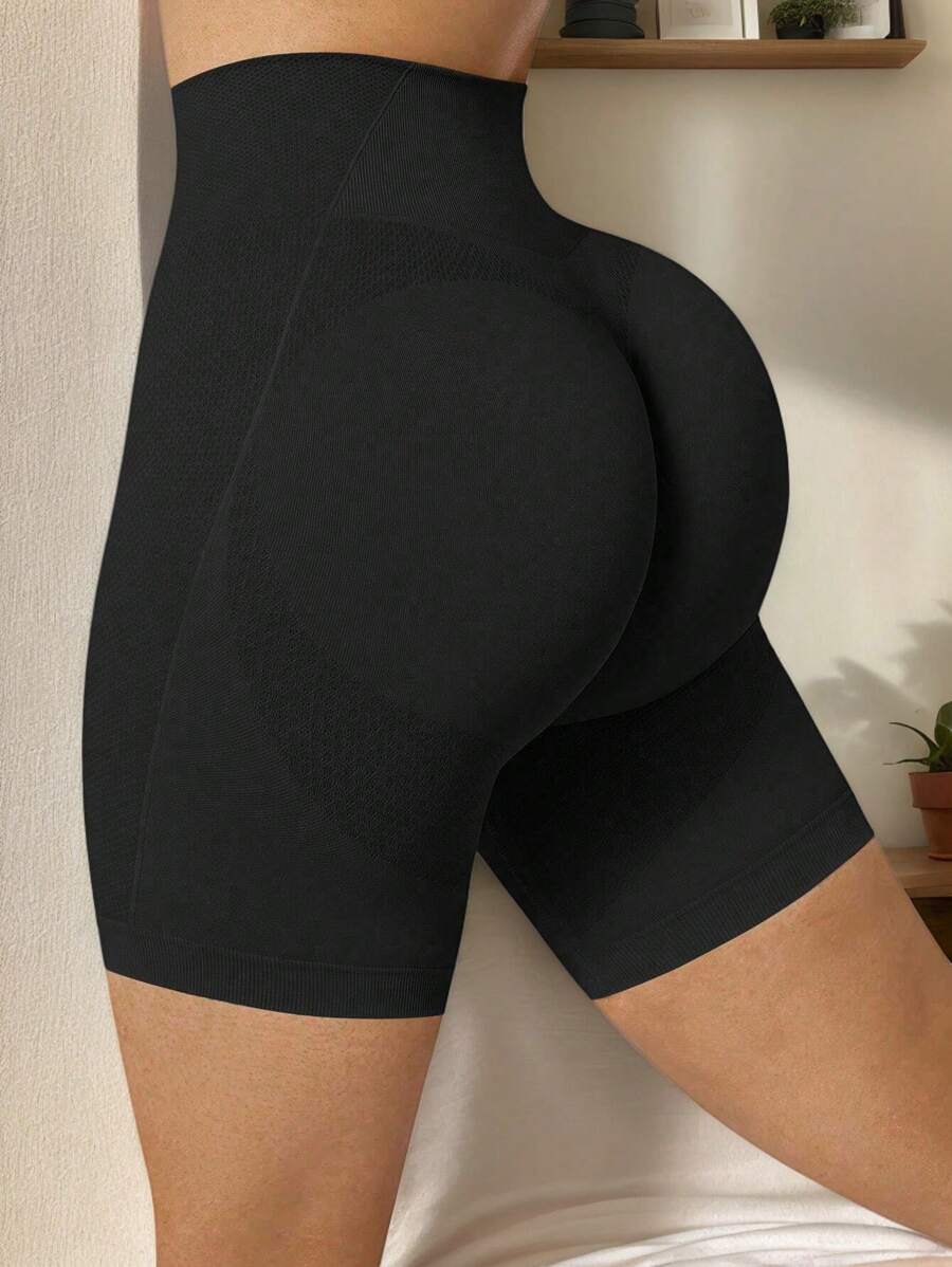 Pantalones cortos deportivos con cintura ancha sin costuras que realzan el trasero, cómodos y transpirables, shorts elásticos, shorts para gimnasia, shorts de ciclista para mujeres