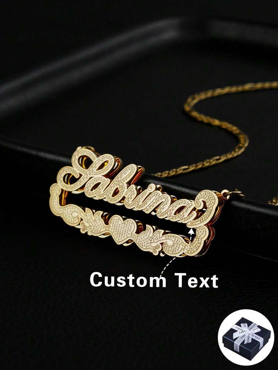1PC High-End Premium Stainless Steel Gold Plated Double Layer Personalized Necklace, Suitable For Father's Day, Mother's Day, Valentine's Day, Birthday, Anniversary, Graduation, Christmas, Elegant Gift For Friends And Family