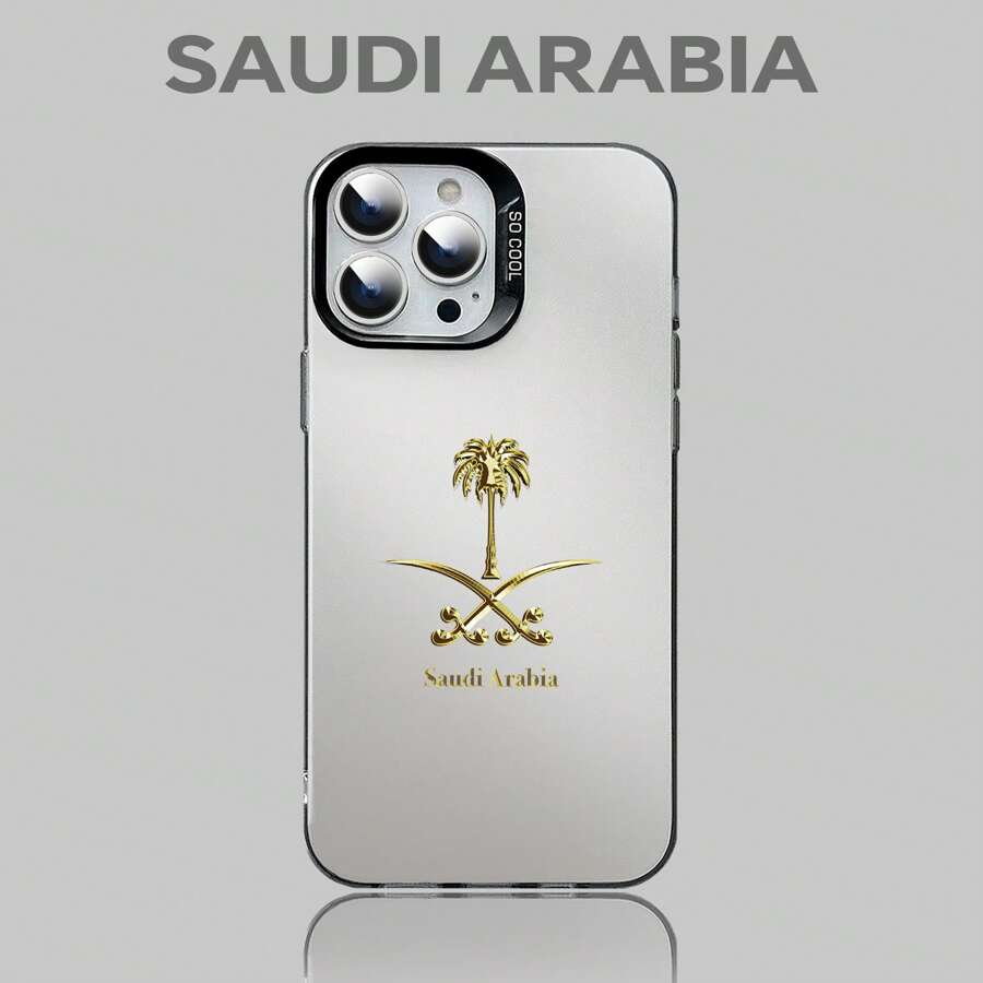 Funda de teléfono con el diseño de un árbol de palma de dátiles dorados de Arabia Saudita, apta para modelos 14 promax, 16 promax, hombres; botón con acabado electrolítico apta para modelos 13/14, mujeres; resistente a golpes para modelos 11 promax, 13 pro; con disipación de calor para modelo 15 promax; y funda para modelo 16 plus.