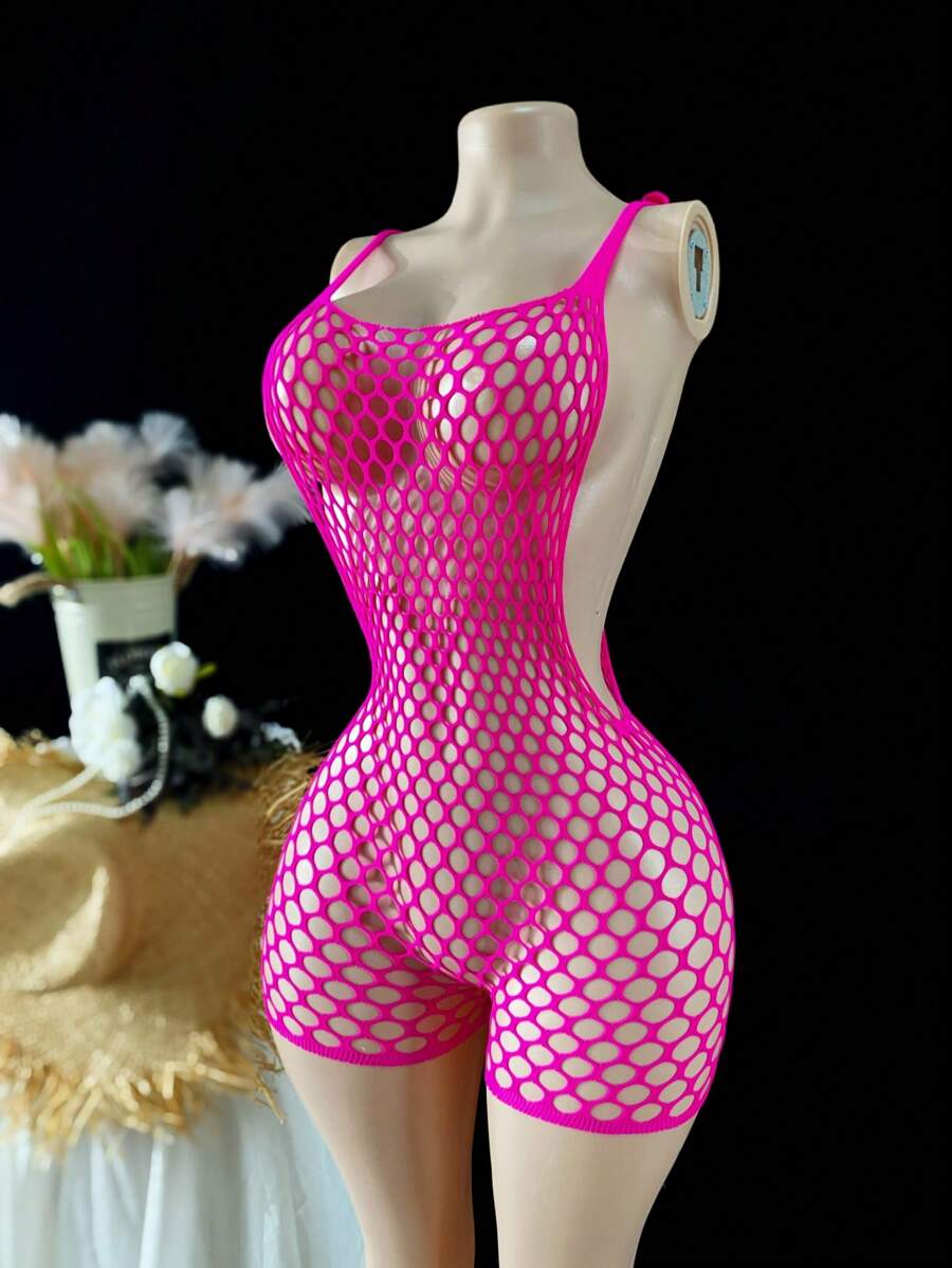 1 pieza Lencería sexy body stocking transparente sin ropa interior para el Día de San Valentín, ropa y traje de baño de mujer
