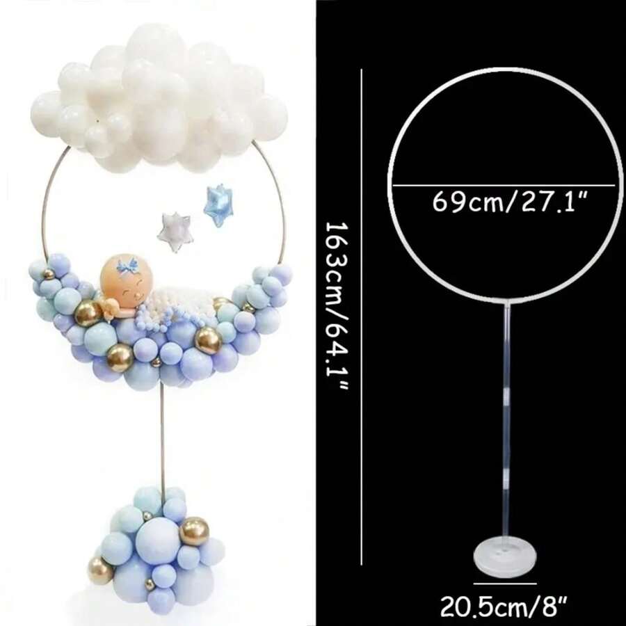 1set Round Balloons Stand Holder Plastic Balloon Arch Frame For Shower Wedding Birthday Party Decoration Ballon Ring Hoop