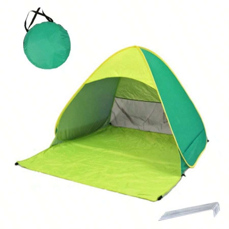 Barraca de praia dobrável, leve e durável, protege você da luz solar - Proteção UV FPS 50+! Inclui 6 estacas de chão. Presente de Natal, Halloween e Ação de Graças.