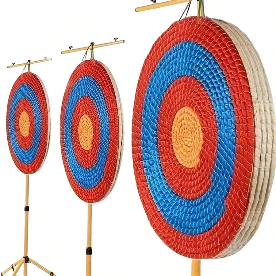 Diana de tiro con arco de paja trenzada - Equipo de práctica de tiro al aire libre, fácil de extraer y proteger las flechas, material de paja de colores mixtos, accesorio de tiro con arco, apto para tiro al aire libre en hierba, camping