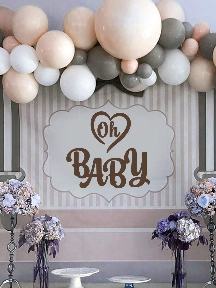 Shower Party Decoration Stickers 1 Piece Pvc Material Removable Wear-Resistant Stickers Suitable For Wall Decoration Home Decoration Arch Decoration Wall Stickers Stickers Make Your Life A New Look Holiday Decoration Stickers Birthday Graduation Gifts