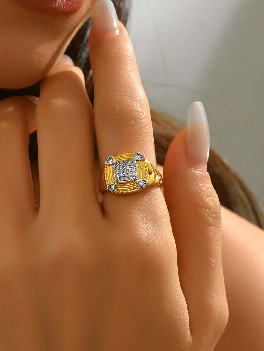 1pc Fashionable, Creative, Elegant, Unique Design, Retro European & American Style Ring, Suitable For Women's Daily Wear, Wedding & Engagement Gift