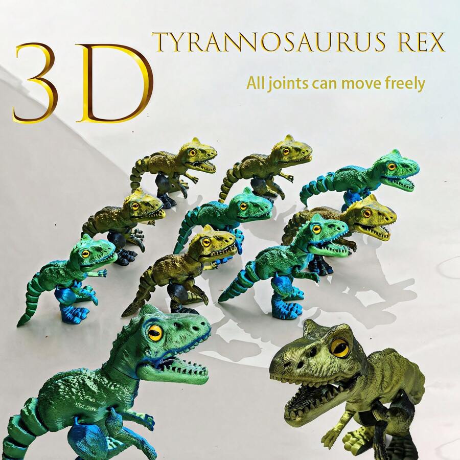 3D Printed Movable Tyrannosaurus Rex Statue, Colorful Collectible Decorative Figurine For Home, Office, Suitable For Various Room Decor