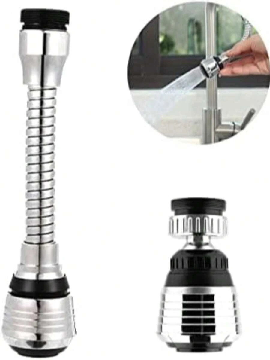 1 Set Combo de Grifos de Ducha Altos y Bajos ROOBZE, Grifo de Cocina de 2 Piezas con Cabezal Rociador Giratorio 360°, Grifo de Cocina