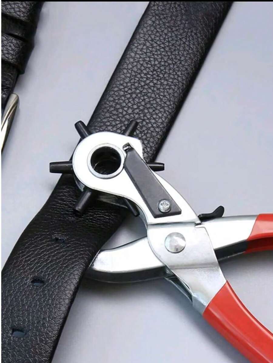 1 pieza Pinzas perforadoras de cinturones, perforador de ojales para, herramienta giratoria para máquina de coser, bolso, correa de reloj, herramientas manuales