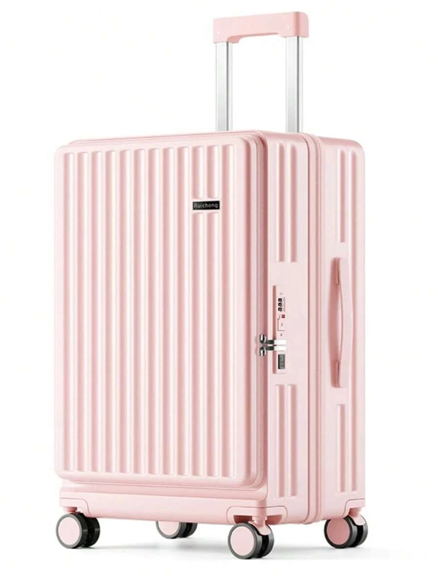1 pieza Maleta con ruedas de apertura frontal de 20 pulgadas, maleta duradera de gran capacidad con compartimento para portátil, ruedas giratorias de 360 grados y candado TSA, adecuada para viajes de negocios, bolsa de viaje unisex como regalo escolar