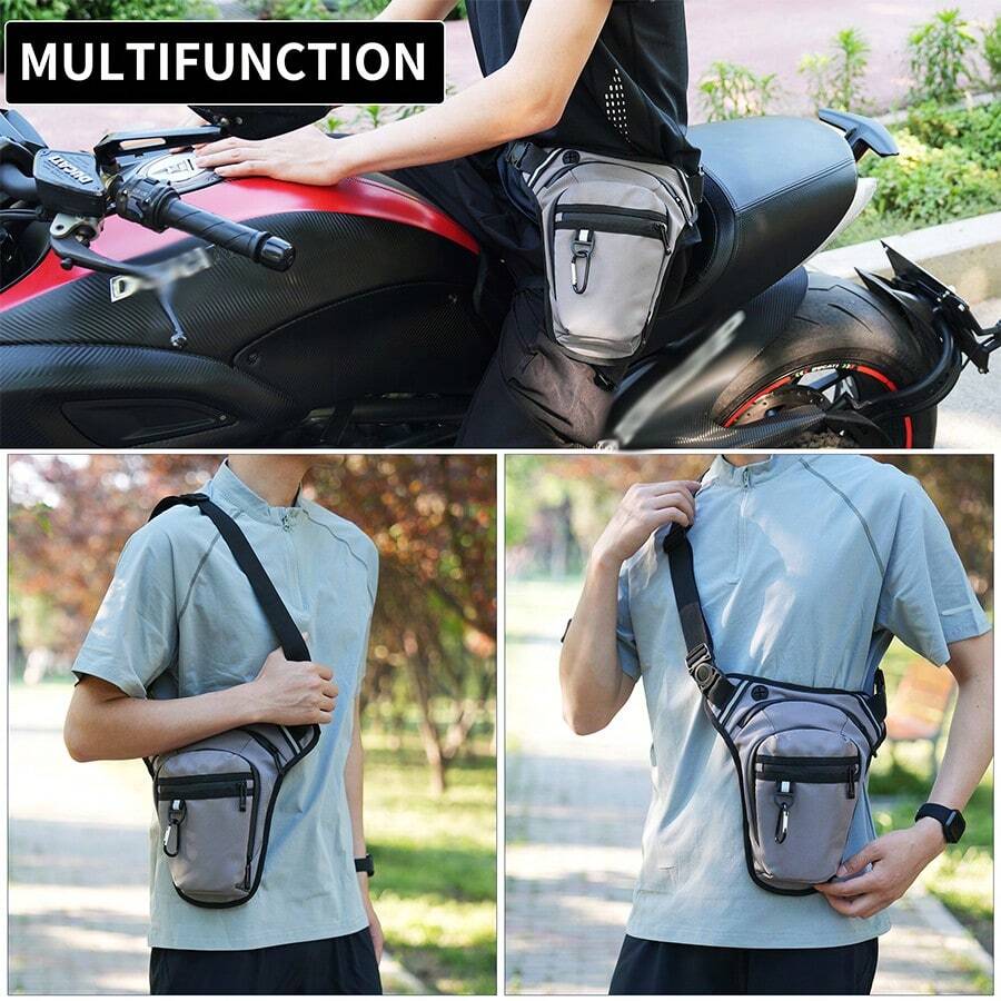 Motorcycle Leg Protector Bag, Waterproof Thigh Pouch, Men's Leg Bag, Men's Waist Bag, Women's Outdoor Thigh Bag, Motorcycle Riding Sling Bag With Detachable Leg Strap, Suitable For Hiking, Cycling, Fishing, And Travel