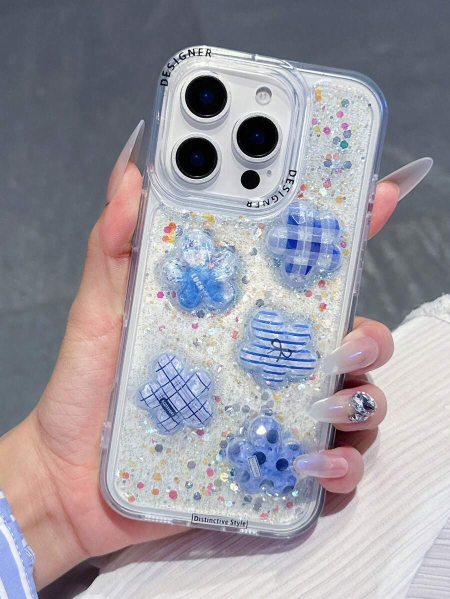 Nuevo estuche de teléfono de moda a cuadros azules apto para 16 Pro Max / 15 Pro Max / 14 Pro Max / 16 Plus / 14 Pro / 13 Pro / 15 Pro / 13 / 14 / 12 / 11