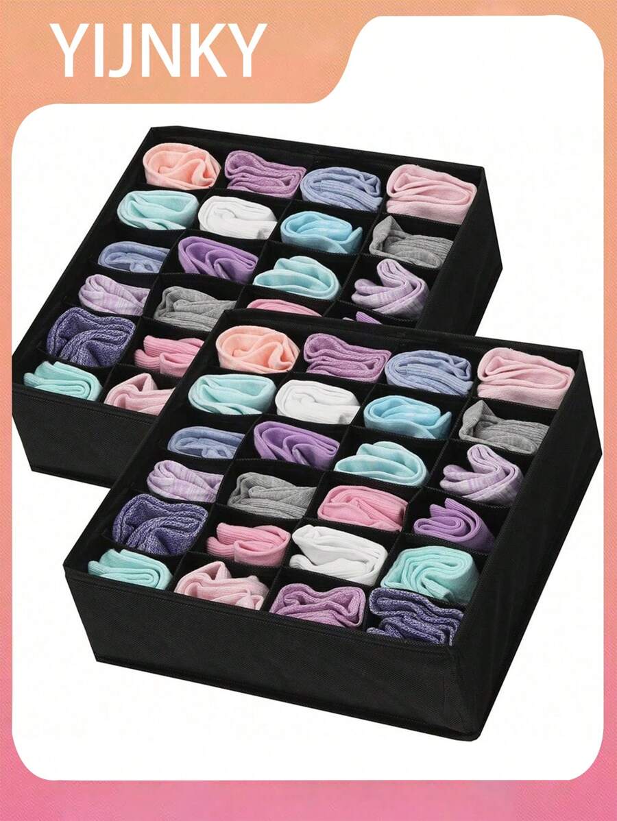 Sock And Underwear Storage Box: One Piece, 24 Sets Of Folding Drawers, Wardrobe Partition, Wardrobe Space, Bedroom Decoration, Decoration, Decoration, Bedroom Decoration, Clothing, Trousers, Cloth, Jeans, Skirts, White Shirts, Women's Trousers And Women's Clothing