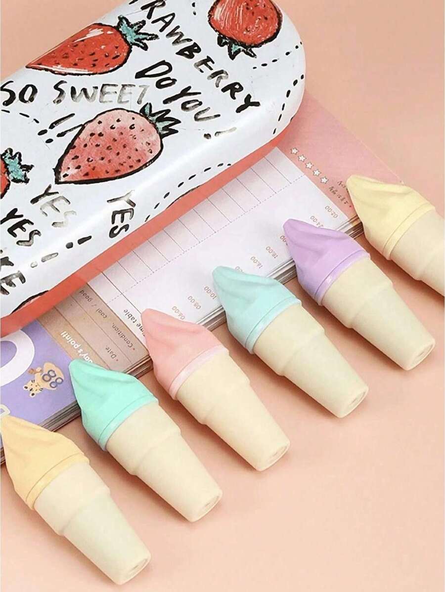 30pcs/1set - Colorful Cone Highlighters, Fun And Colorful Markers, Small And Portable, Great For Journaling, Doodling, Notetaking, Great For School And Office Supplies, Classroom Rewards, Holiday Gifts (6 Colors) Back To School