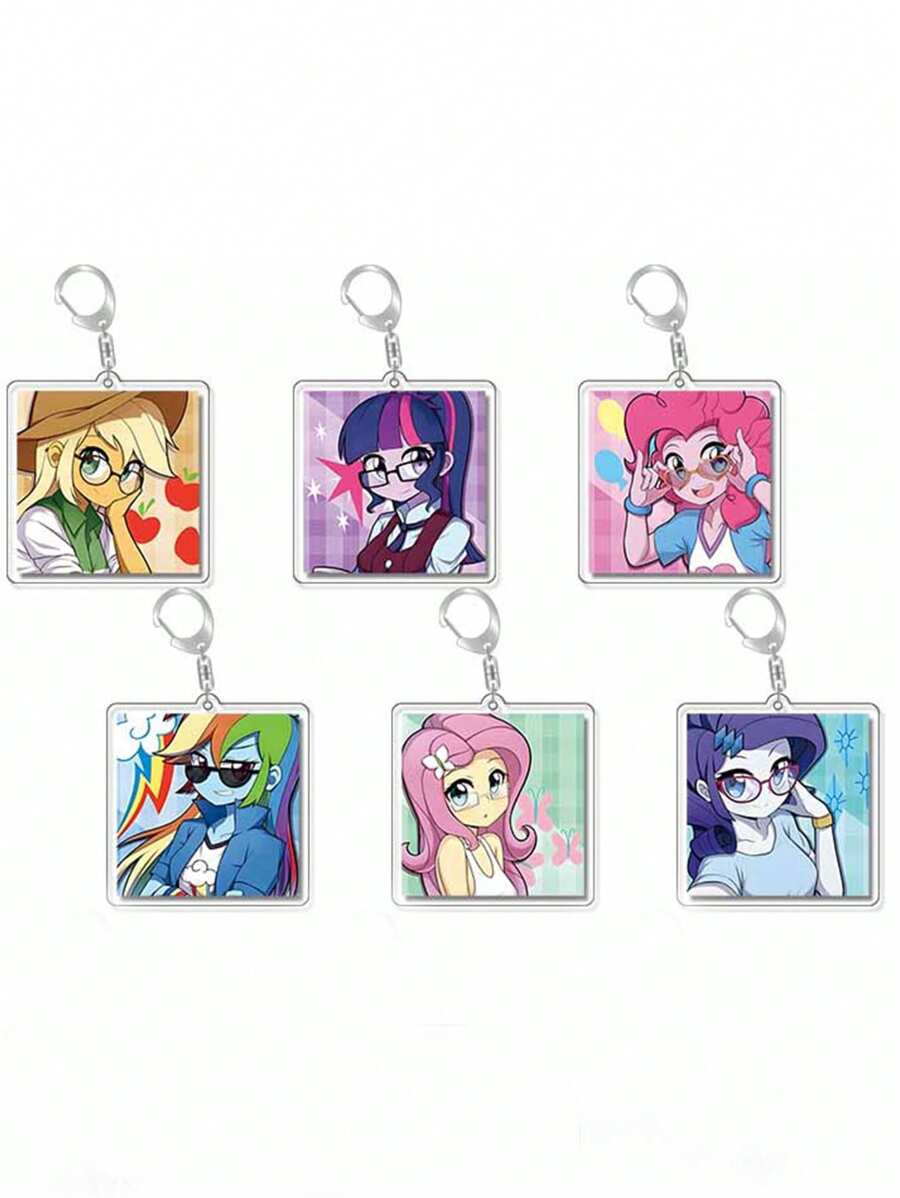 MY LITTLE PONY 1pc Cute My Little Pony PVC Character Keychain (Twilight Sparkle, Rainbow Dash, Pinkie Pie, Fluttershy), Suitable For Hanging On Keys, School Stationery, Bags, Decorations, Can Be Given As Gifts To Friends, Family, Colleagues, Applicable For All Year Round Use School Decor School Surprise Dormitory Decor Back To School