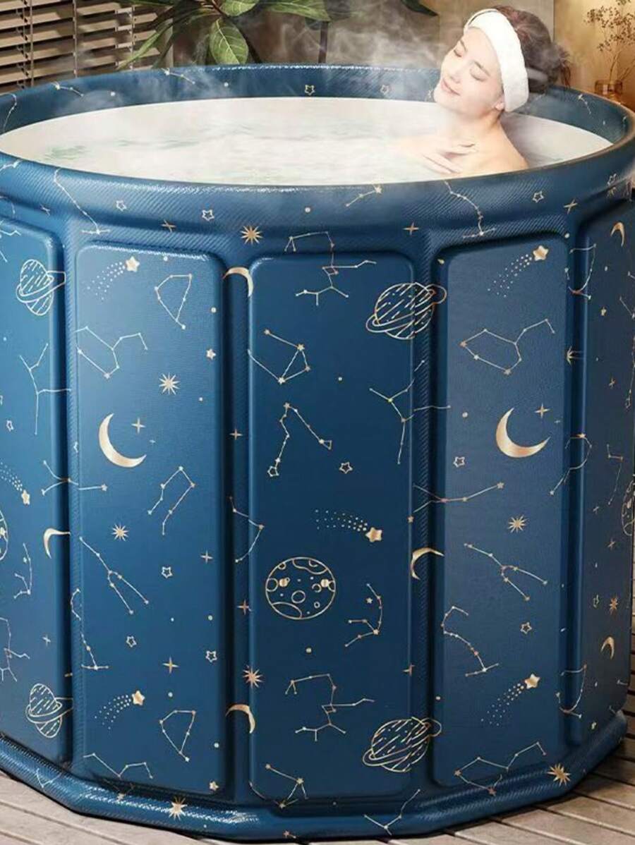 1pc Foldable Full Body Adult Bathtub, Home Use Portable Soaking Tub, Compact Design For Small Space, Convenient Shower And Foot Bath, No Electricity Needed, Bathroom And Outdoor Bathing Solution Back To School