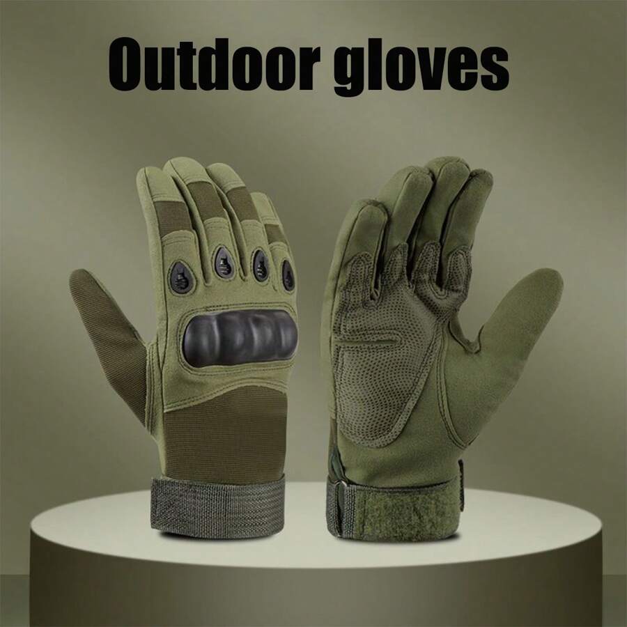 Outdoor Gloves For Men With Hard | Anti-Slip Motorcycle & Shooting Gloves | Protective Work Hunting Gloves For Climbing/Hiking (Impact Resistant)