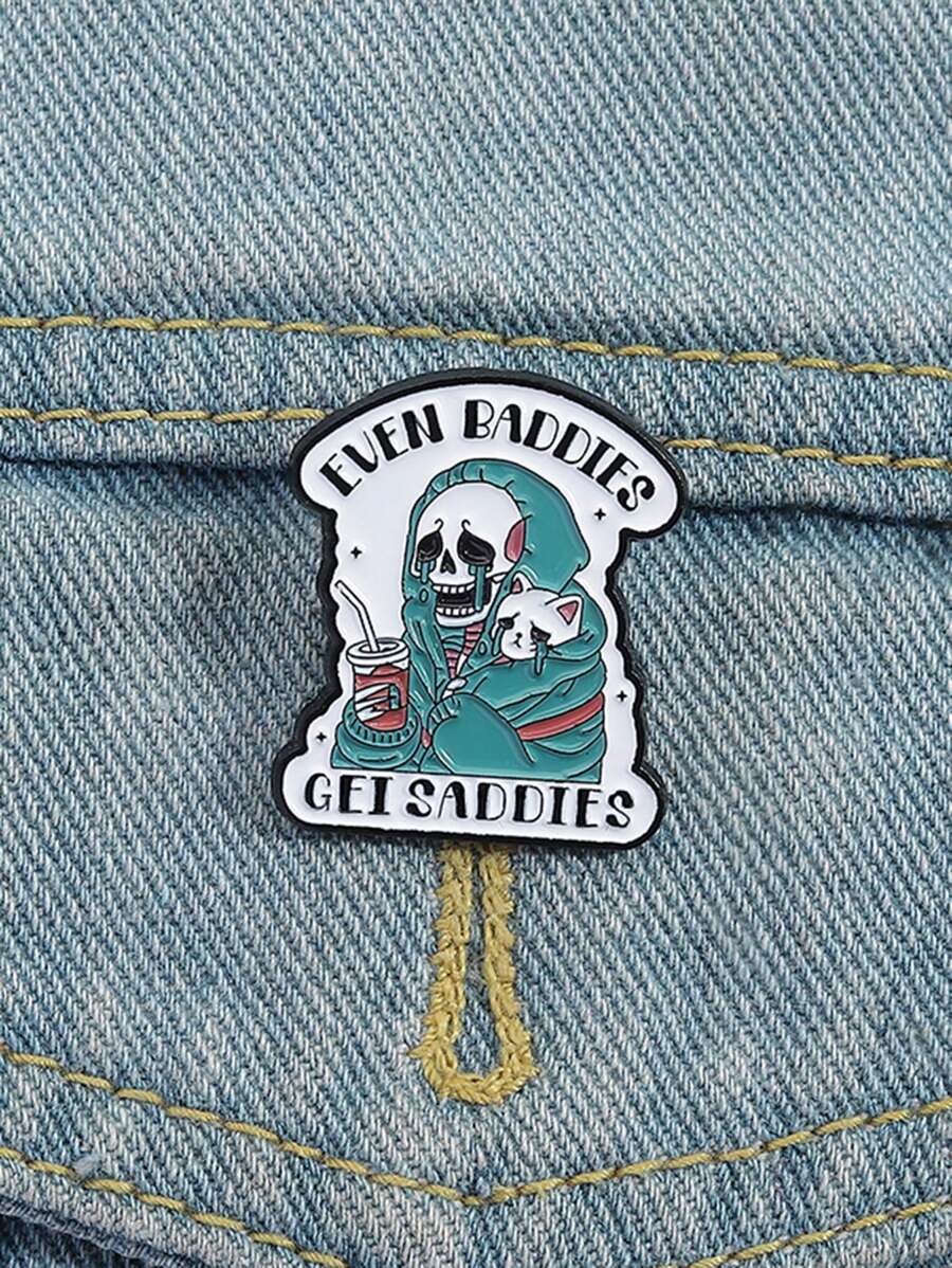 1pc I'm Fine Funny Quotation Lapel Pins Badges On Backpack Metal Enamel Pin Brooches For Fashion Jewelry Accessories Gifts
