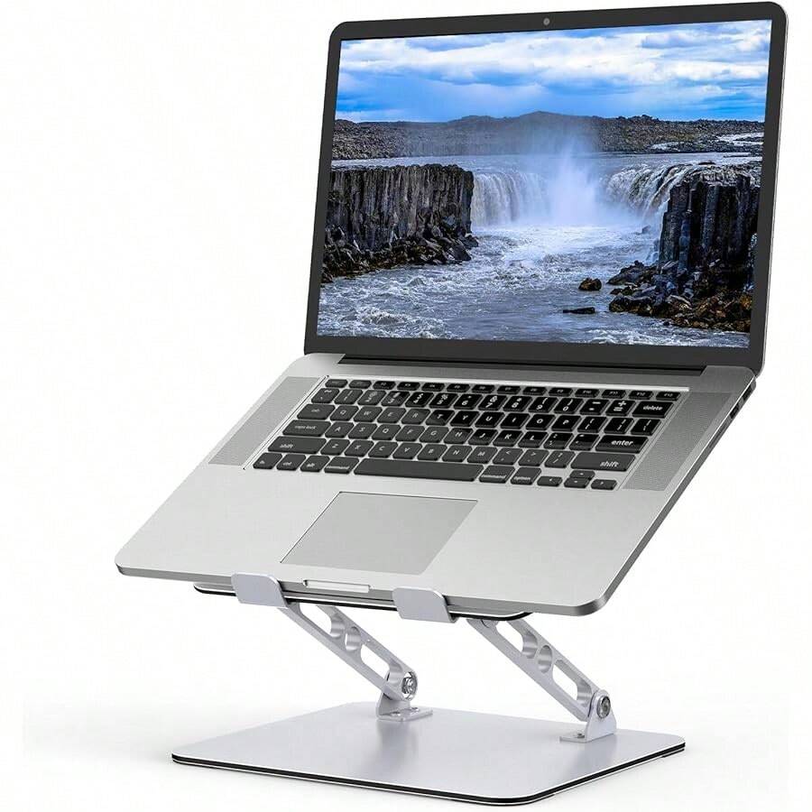 Laptop Stand For Desk, Adjustable Laptop Riser, Metal Foldable Computer Stand Holder Portable Notebook Mount, Ventilated Cooling Notebook Stand Compatible With 10-15. 6" Laptops